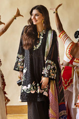 SUMMER-3PC LAWN EMBROIDERED SHIRT WITH MONARK PRINT DUAPATTA AND TROUSER-3719