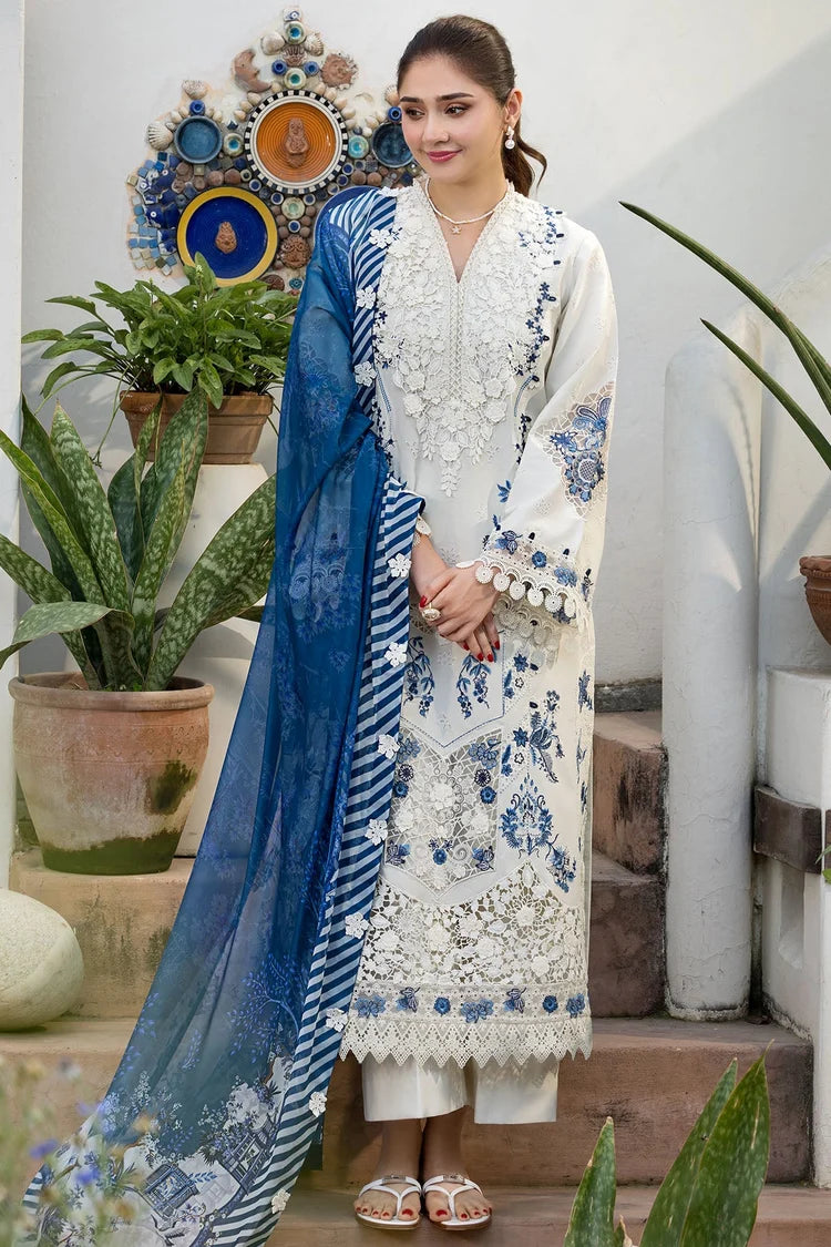 WINTER-3PC DHANAK LASERWORK EMBROIDERED SHIRT WITH WOOL PRINTED SHAWL AND TROUSER-5198