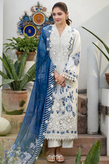 WINTER-3PC DHANAK LASERWORK EMBROIDERED SHIRT WITH WOOL PRINTED SHAWL AND TROUSER-5198