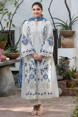 WINTER-3PC DHANAK LASERWORK EMBROIDERED SHIRT WITH WOOL PRINTED SHAWL AND TROUSER-5198