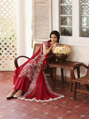 SUMMER-3PC LAWN EMBROIDERED SHIRT WITH MONARK EMBROIDERED DUAPATTA AND TROUSER-3717