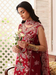 SUMMER-3PC LAWN EMBROIDERED SHIRT WITH MONARK EMBROIDERED DUAPATTA AND TROUSER-3717