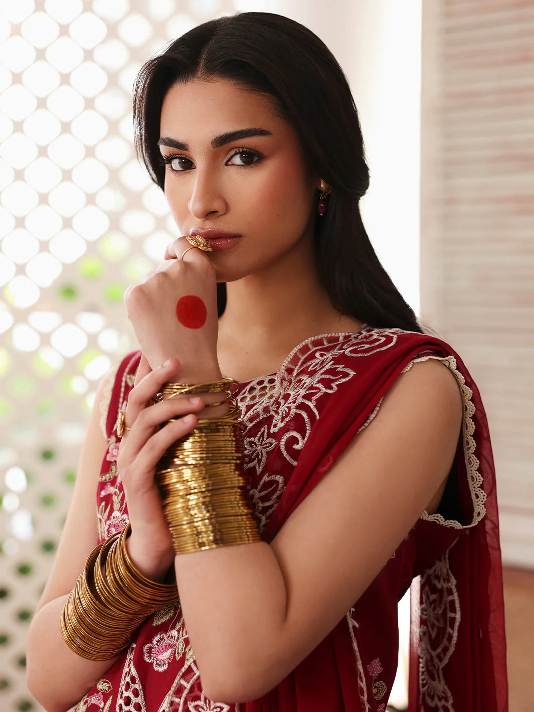SUMMER-3PC LAWN EMBROIDERED SHIRT WITH MONARK EMBROIDERED DUAPATTA AND TROUSER-3717