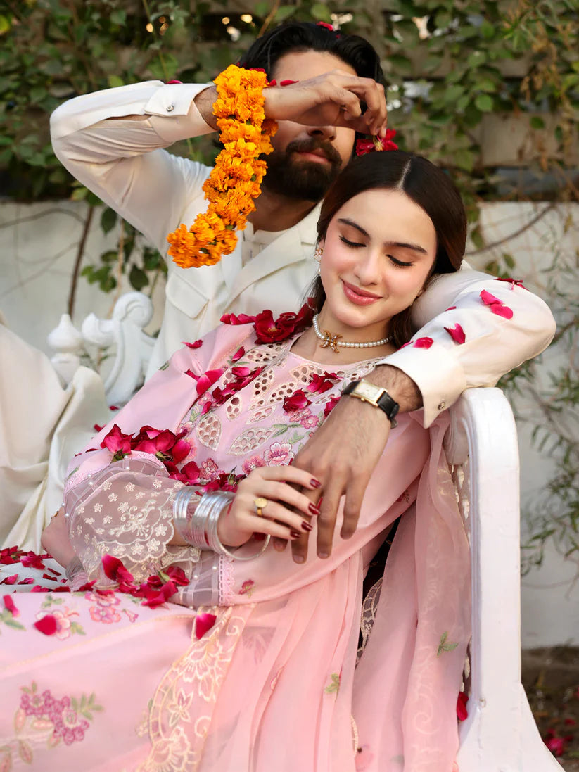 SUMMER-3PC LAWN EMBROIDERED SHIRT WITH MONARK EMBROIDERED DUAPATTA AND TROUSER-3716