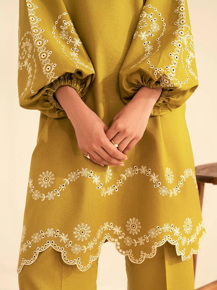 WINTER-2PC DHANAK EMBROIDRED SHIRT WITH DHANAK EMBROIDRED SLEEVES-122