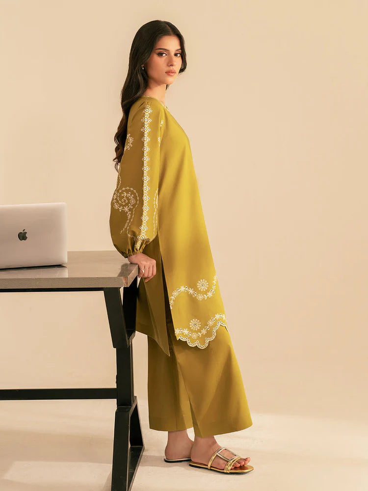 WINTER-2PC DHANAK EMBROIDRED SHIRT WITH DHANAK EMBROIDRED SLEEVES-122