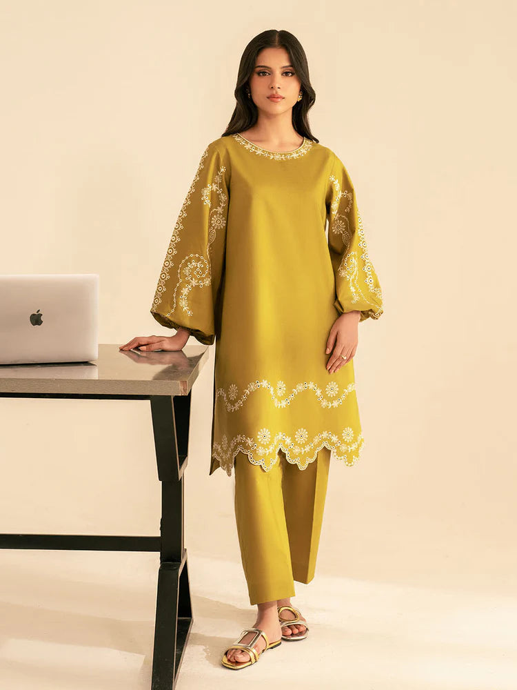 WINTER-2PC DHANAK EMBROIDRED SHIRT WITH DHANAK EMBROIDRED SLEEVES-122