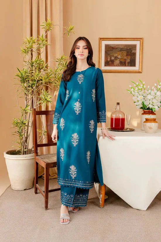 WINTER-2PC DHANAK SEQUIN EMBROIDRED SHIRT AND EMBROIDRED TROUSER-107