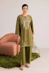 WINTER-2PIECE DHANAK EMBROIDERED SHIRT WITH DHANAK EMB TROUSER-15001
