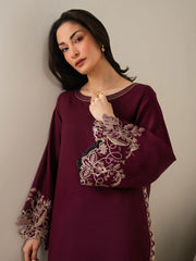 WINTER-2PIECE DHANAK EMBROIDERED SHIRT WITH DHANAK EMB TROUSER-15074