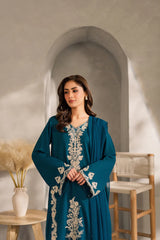 SUMMER-3PC LAWN EMBROIDERED SHIRT WITH BAMBER CHIFFON DUPATTA AND TROUSER-4567