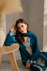 SUMMER-3PC LAWN EMBROIDERED SHIRT WITH BAMBER CHIFFON DUPATTA AND TROUSER-4567