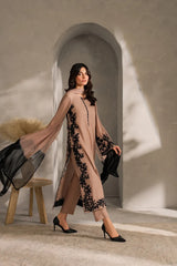 WINTER-3PC DHANAK EMBROIDERED SHIRT WITH CHIFFON TYE&DYE DUPATTA AND TROUSER-5006
