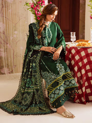WINTER-3PC DHANAK EMBROIDERED SHIRT WITH COURTRAI PRINTED SHAWL & TROUSER-4327