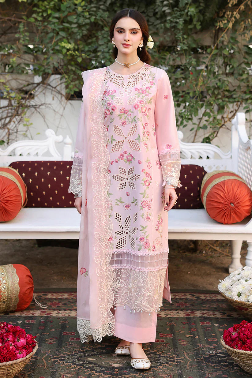 SUMMER-3PC LAWN EMBROIDERED SHIRT WITH MONARK EMBROIDERED DUAPATTA AND TROUSER-3716