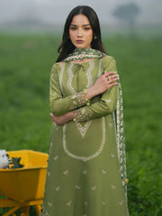 SUMMER-3PC LAWN EMBROIDERED SHIRT WITH CHIFFON PRINTED DUPATTA AND TROUSER-4509