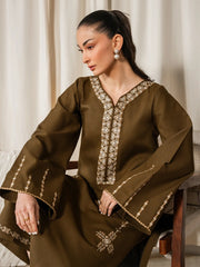 WINTER-2PIECE DHANAK EMBROIDERED SHIRT WITH DHANAK EMB TROUSER-15078