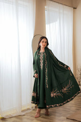 WINTER-3PC DHANAK EMBROIDERED SHIRT WITH DHANAK EMBROIDERED SHAWL AND TROUSER-4422