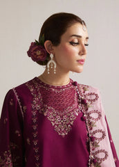 WINTER-3PC DHANAK EMBROIDERED SHIRT WITH CHIFFON EMBROIDERED DUPATTA AND TROUSER-5179
