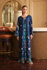 WINTER-2PC-SHAMOZE SILK PRINTED SHIRT WITH SILK TROUSER-9015