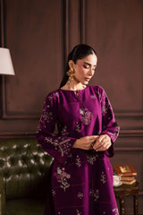 WINTER-2PIECE DHANAK EMBROIDERED SHIRT WITH DHANAK EMB TROUSER-15088