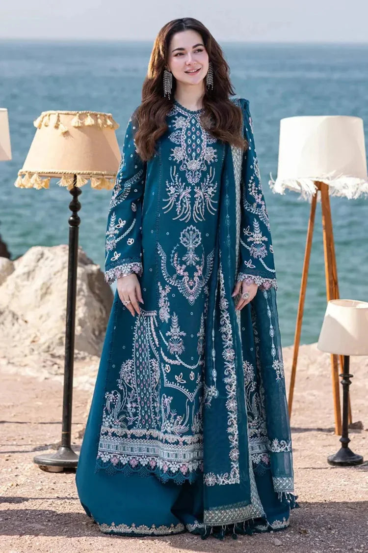 WINTER-3PC DHANAK HEAVY EMBROIDERED SHIRT WITH DHANAK EMB SHAWL AND EMB TROUSER-5137