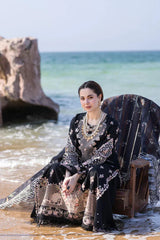 SUMMER-3PC LAWN EMBROIDERED SHIRT WITH CHIFFOON EMBROIDERED PRINT DUPATTA AND EMB TROUSER-4620