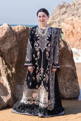 SUMMER-3PC LAWN EMBROIDERED SHIRT WITH CHIFFOON EMBROIDERED PRINT DUPATTA AND EMB TROUSER-4620