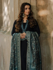 WINTER-3PC DHANAK EMBROIDERED SHIRT WITH WOOL PRINTED SHAWL & TROUSER-5033