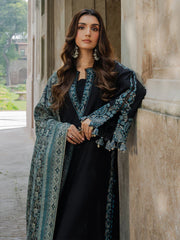 WINTER-3PC DHANAK EMBROIDERED SHIRT WITH WOOL PRINTED SHAWL & TROUSER-5033