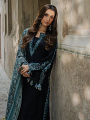 WINTER-3PC DHANAK EMBROIDERED SHIRT WITH WOOL PRINTED SHAWL & TROUSER-5033