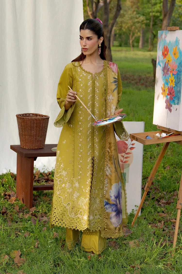 WINTER-3PC DHANAK EMBROIDERED SHIRT WITH WOOL PRINTED SHAWL AND TROUSER-5080
