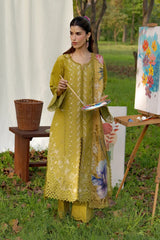 WINTER-3PC DHANAK EMBROIDERED SHIRT WITH WOOL PRINTED SHAWL AND TROUSER-5080