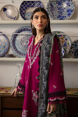 WINTER-3PC DHANAK SEQUENCE EMBROIDERED SHIRT WITH COURTRAI PRINTED SHAWL & DHANAK TOUSER-4209
