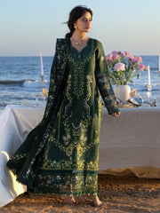 WINTER-3PC DHANAK CHIKANKAARI EMBROIDERED SHIRT WITH DHANAK EMBROIDERED SHAWL AND TROUSER-5259