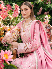 SUMMER-3PC LAWN LASER WORK EMBROIDERED SHIRT WITH KHAADI NET EMBROIDERED DUPATTA AND TROUSER-4747