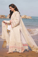 SUMMER-3PC LAWN CHIKANKARI EMBROIDERED SHIRT WITH KHADDI NET EMB DUPATTA AND TROUSER-4663