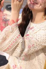 SUMMER-3PC LAWN CHIKANKARI EMBROIDERED SHIRT WITH KHADDI NET EMB DUPATTA AND TROUSER-4663