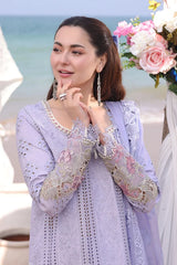 WINTER-3PC DHANAK CHIKANKARI EMBROIDERED SHIRT WITH DHANAK EMB SHAWL AND TROUSER-5135