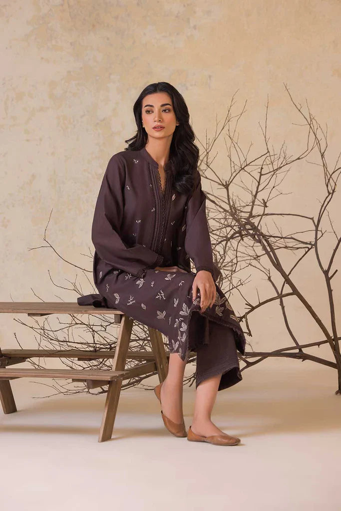 SUMMER-2PC LAWN EMBROIDERED SHIRT WITH LAWN EMBROIDERED SLEEVES-3474