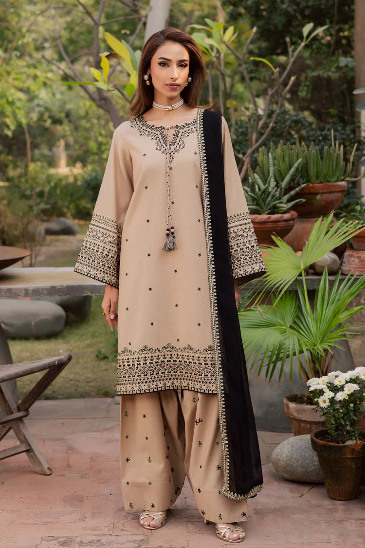 SUMMER-3PC LAWN EMBROIDERED SHIRT WITH CHIFFON EMBROIDERED DUPATTA AND EMB TROUSER-4765