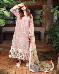 WINTER-3PC DHANAK EMBROIDERED SHIRT WITH WOOL PRINTED SHAWL AND TROUSER-5081