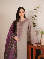 SUMMER-3PC LAWN EMBROIDERED SHIRT WITH MONARK PRINT DUPATTA AND TROUSER-3538