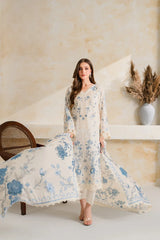 WINTER-3PC DHANAK EMBROIDERED SHIRT WITH COURTRAI PRINTED EMB SHAWL AND TROUSER-5228