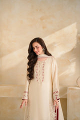 WINTER-3 PIECE DHANAK EMBROIDERED SHIRT WITH DHANAK EMBROIDERED SHAWL AND TROUSER-5232