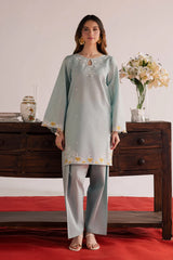 WINTER-2PIECE DHANAK EMBROIDERED SHIRT WITH DHANAK EMB TROUSER-15008