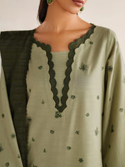 WINTER-3PC DHANAK EMBROIDERED SHIRT DHANAK EMBROIDERED SHAWL AND TROUSER-5184