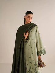 WINTER-3PC DHANAK EMBROIDERED SHIRT DHANAK EMBROIDERED SHAWL AND TROUSER-5184