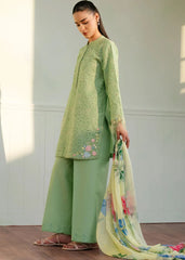 SUMMER- 3PC LAWN EMBROIDERED SHIRT WITH MONARK PRINTED DUPATTA AND TROUSER-3753