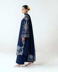 WINTER-3PC DHANAK EMBROIDERED SHIRT WITH DHANAK EMBROIDERED DUPATTA AND TROUSER-5245